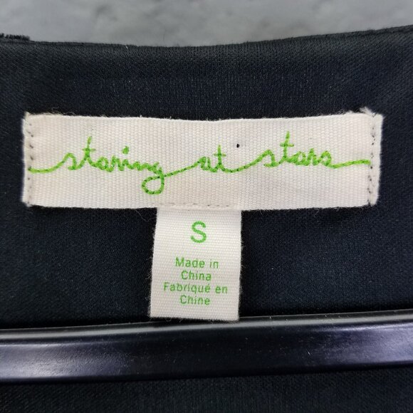 STARING AT STARS Mini Dress Sm Black Velvet Burnout Floral Sheer Net Lined Roses - Picture 3 of 13